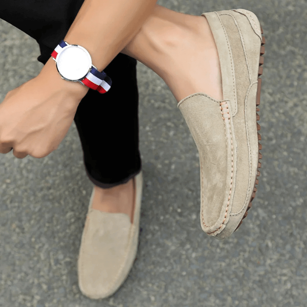 Mocassins en cuir pour hommes Suède Verno
