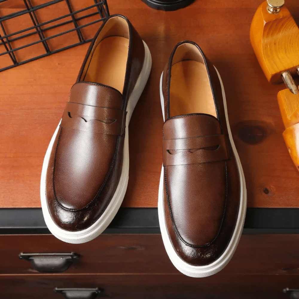 Mocassins en cuir à enfiler pour homme par Verno