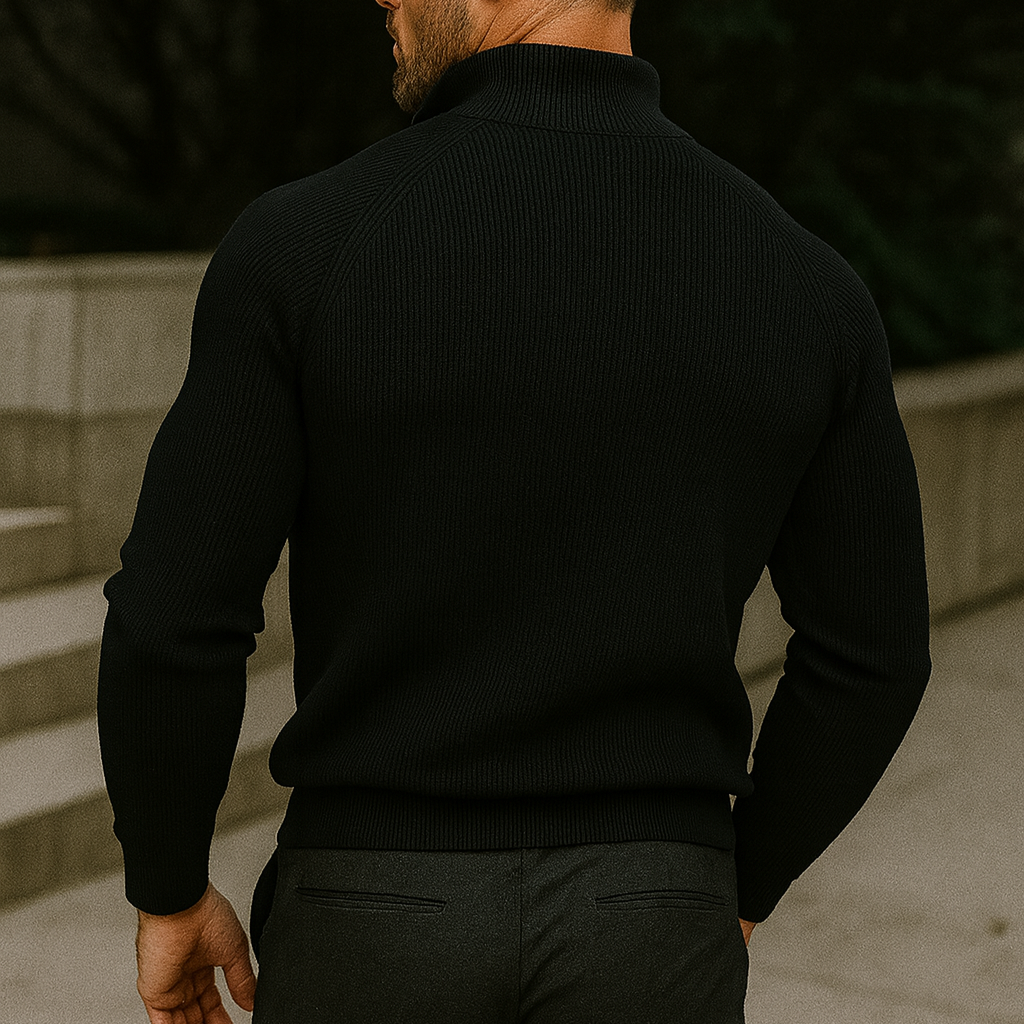 Pull col zippé R&L + montre offerte