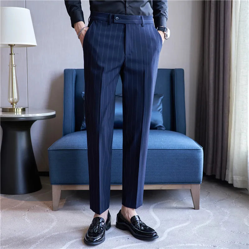Pantalon de costume à rayures pour homme Verno