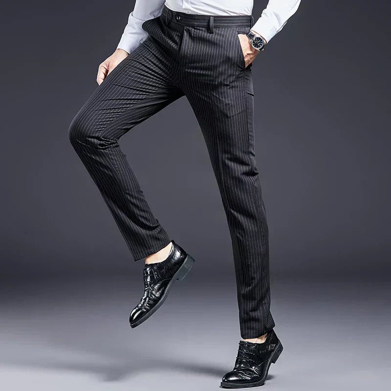 Pantalon de costume haut de gamme pour homme à rayures Verno