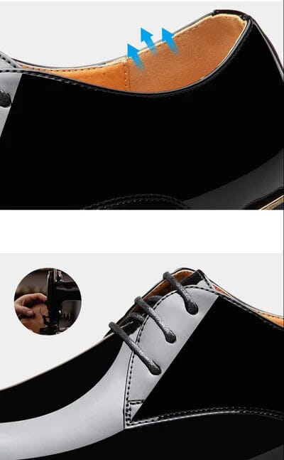 Chaussure italienne en cuir laqué