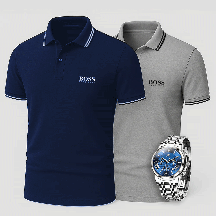 [Achetez-en 2, payez-en 1] Lot de 2 polos Premiere + montre exclusive
