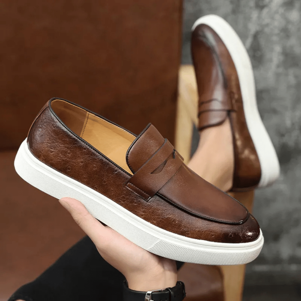 Mocassins en cuir à enfiler pour homme par Verno