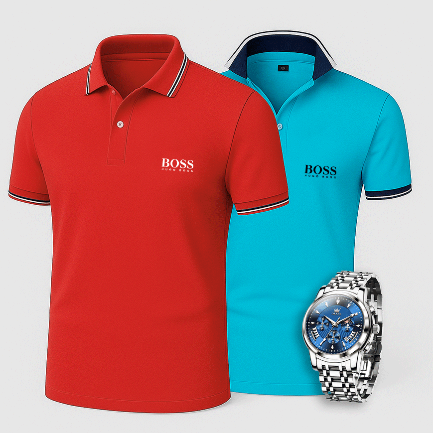 [Achetez-en 2, payez-en 1] Lot de 2 polos Premiere + montre exclusive
