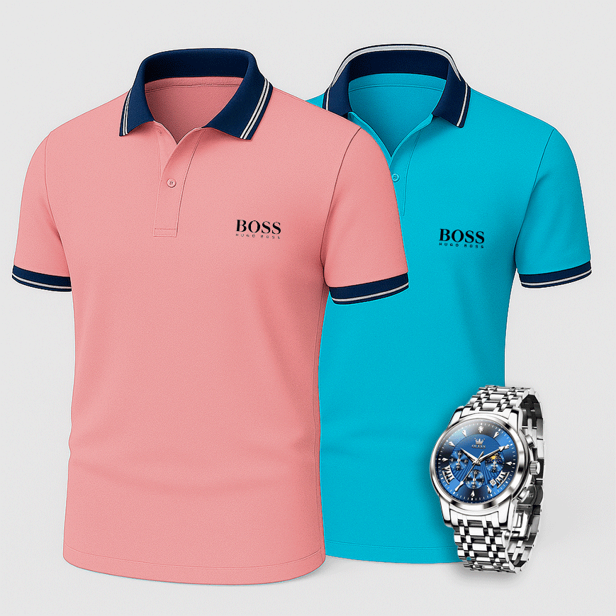 [Achetez-en 2, payez-en 1] Lot de 2 polos Premiere + montre exclusive