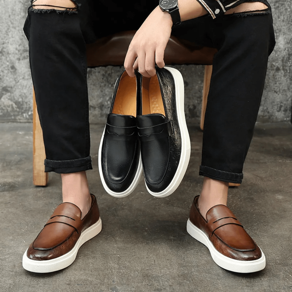 Mocassins en cuir à enfiler pour homme par Verno
