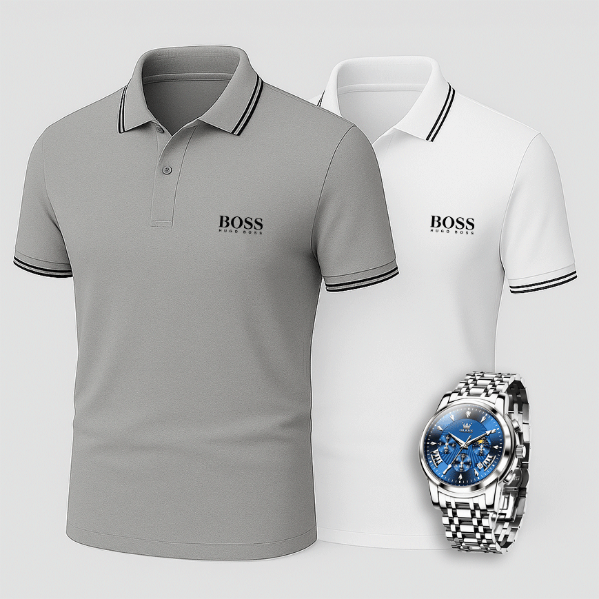 [Achetez-en 2, payez-en 1] Lot de 2 polos Premiere + montre exclusive