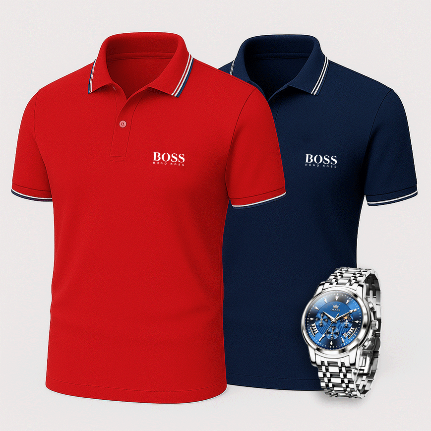 [Achetez-en 2, payez-en 1] Lot de 2 polos Premiere + montre exclusive