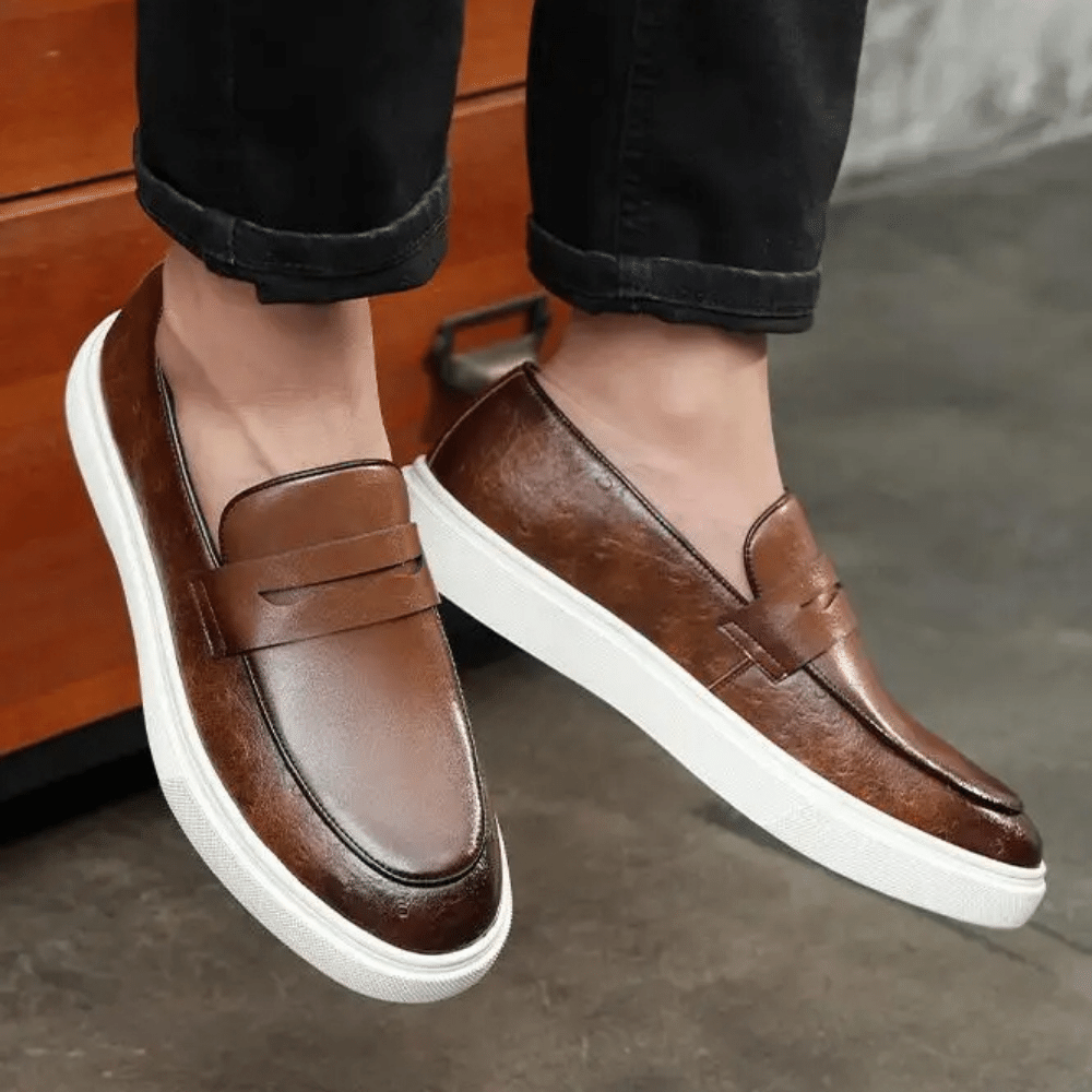 Mocassins en cuir à enfiler pour homme par Verno