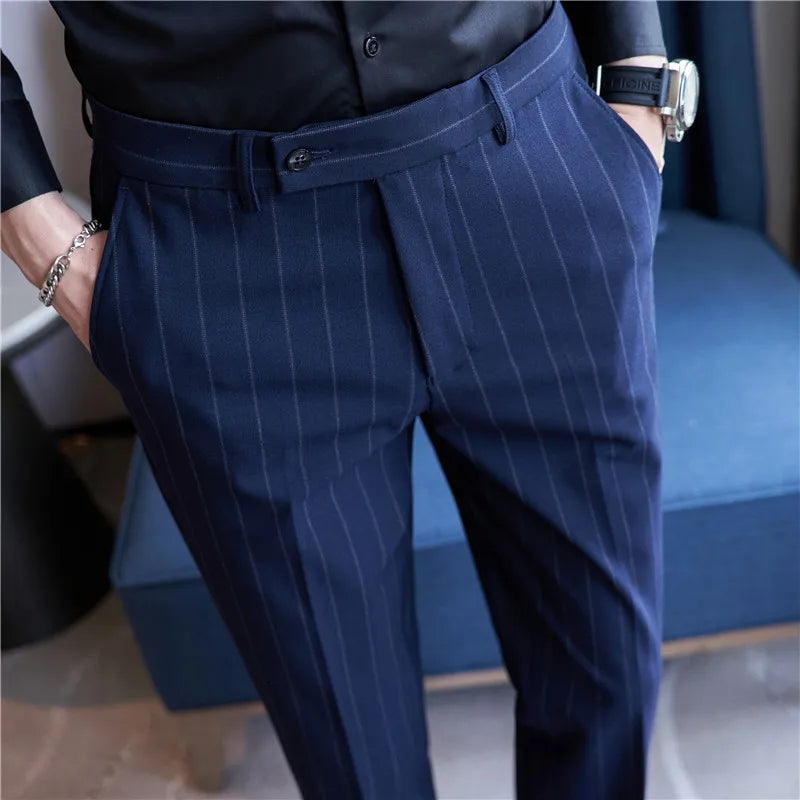 Pantalon de costume à rayures pour homme Verno