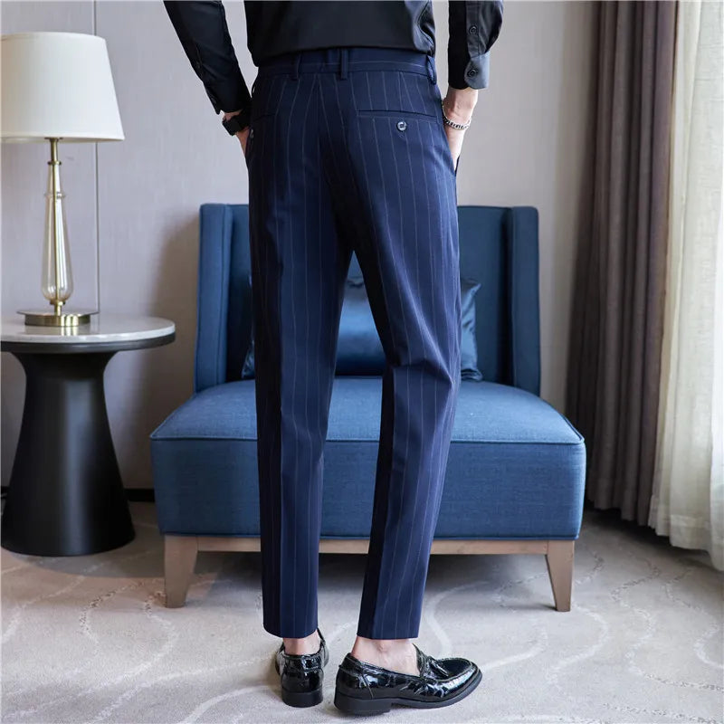Pantalon de costume à rayures pour homme Verno
