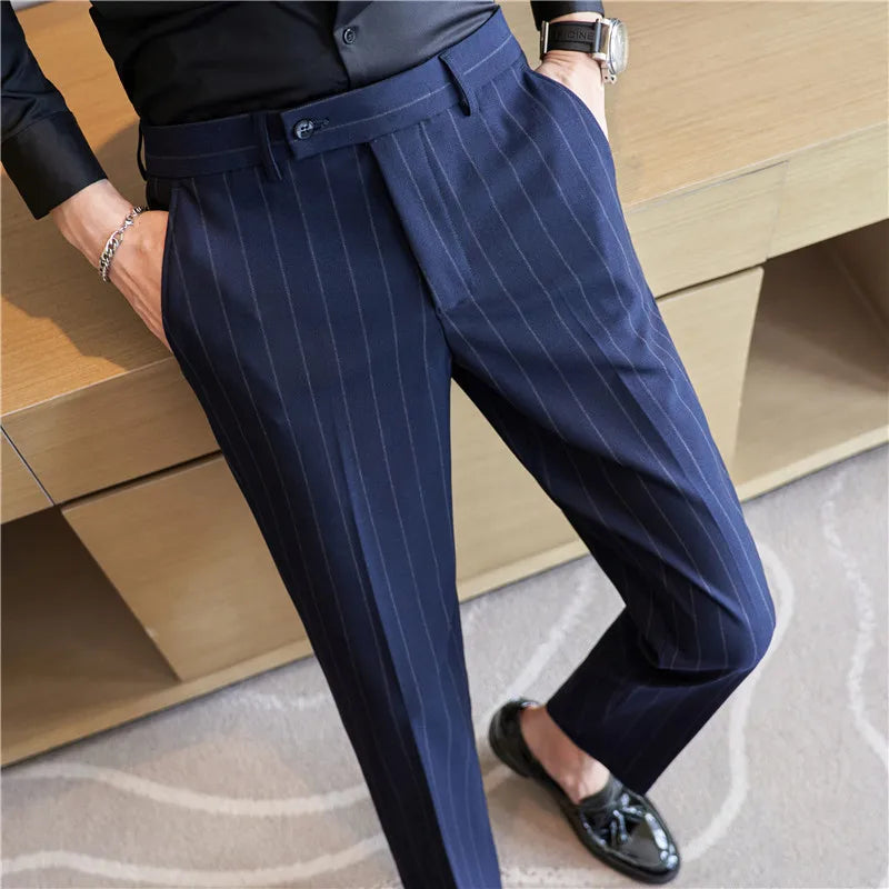 Pantalon de costume à rayures pour homme Verno