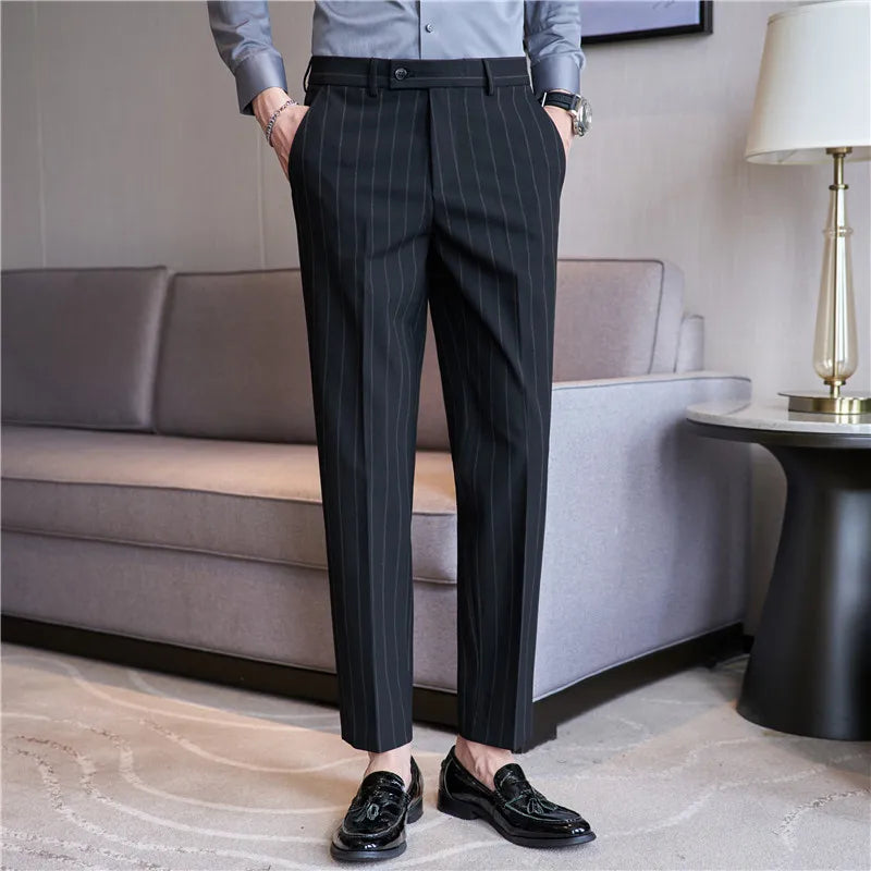 Pantalon de costume à rayures pour homme Verno