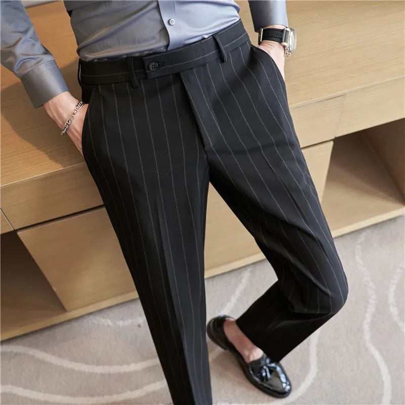 Pantalon de costume à rayures pour homme Verno